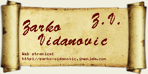 Žarko Vidanović vizit kartica